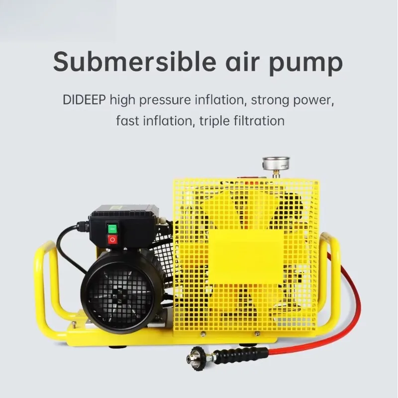 Hot Sale 2.2KW Manual Stop High Pressure Snorkeling Gear Air Compressor Four Cylinder Reciprocating Diving Equipment