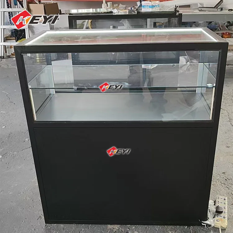Retail Store Metal Tempered Glass Dislay Cabinet TCG Trading Cards Sport Card Display Counter Table with LED Lighting