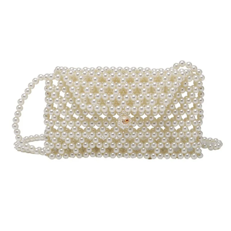 2024 New Girls Pearl Crossbody Bags for Women Small Wallet Handbag Ladies Beach Shoulder Phone Bag