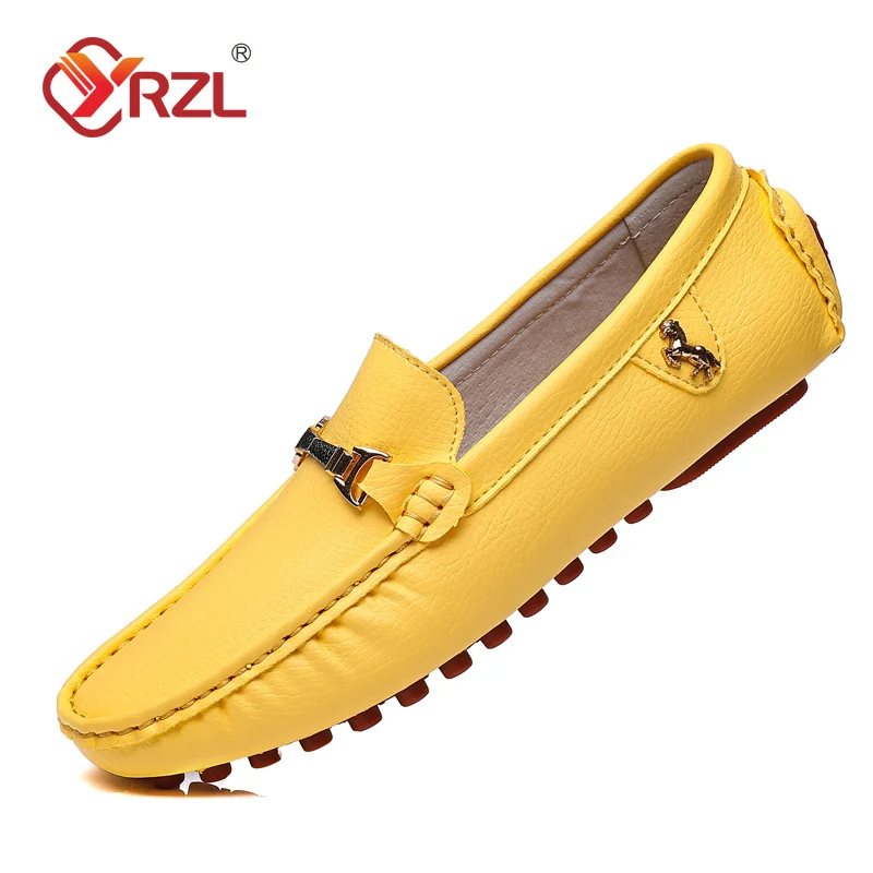 YRZL Handmade Leather Casual Men Shoes Design Loafers Man Comfortable Slip on Men Loafers Hot Sale Moccasins Driving Shoes