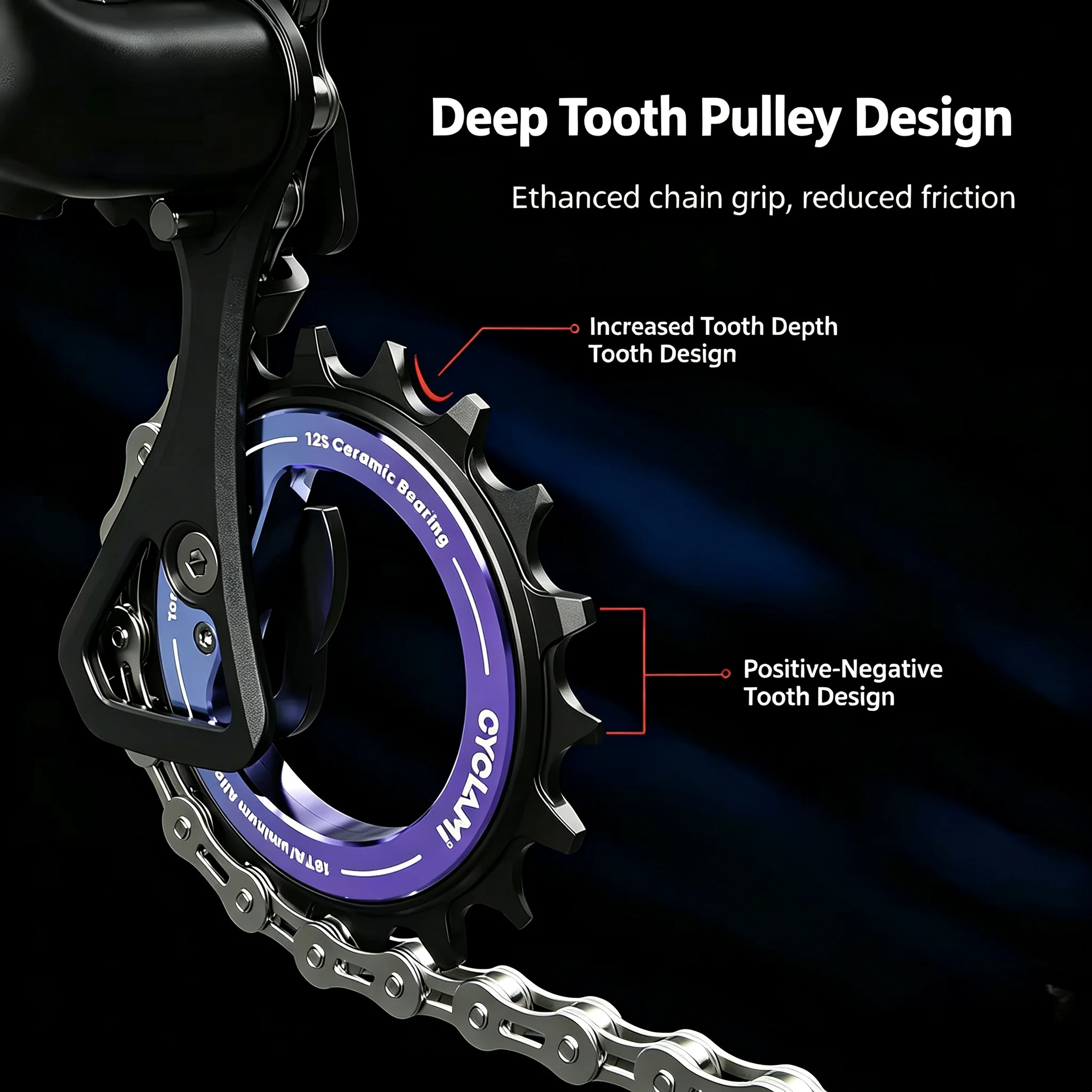 18T Hollow Jockey Wheel 12‑Speed Ceramic Bearing Rear Derailleur Pulley For Shimano R9200 R9250 R8100 R7000 Road Bike