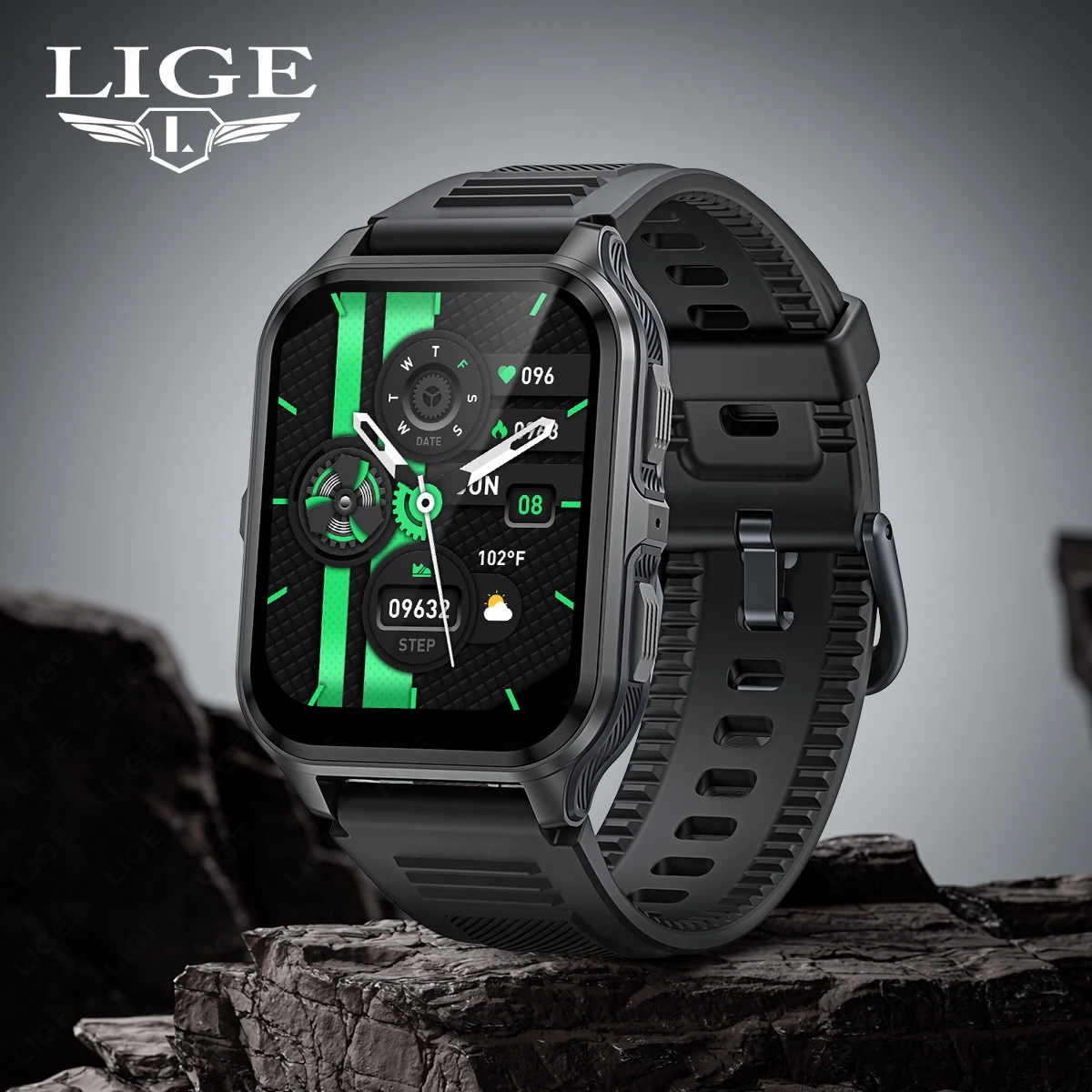 LIGE 3ATM Waterproof Smart Watch Men 100+ Sport Modes 24/7 Health Monitor Fitness Bracelet Wireless Voice Calling Men Smartwatch