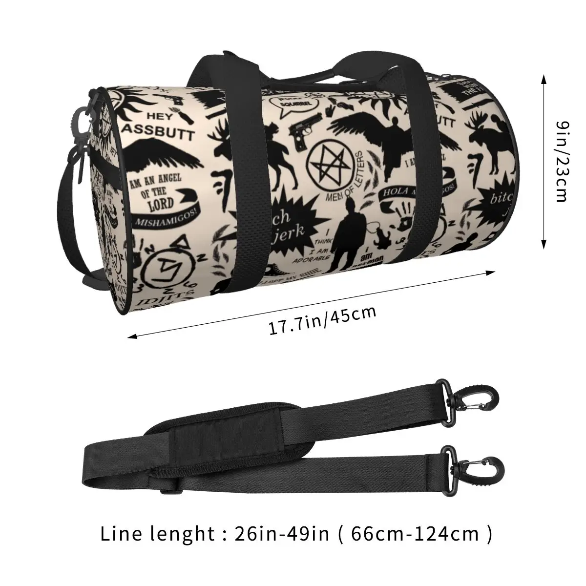 Supernatural Items Travel Bag Hello Boys Large Capacity Sport Bags Weekend Male Female Design Gym Bag Casual Vintage Fitness Bag