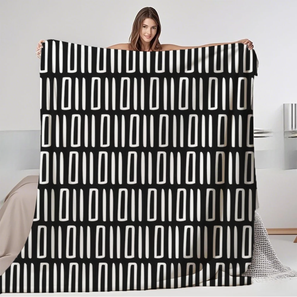 

Quality Flannel Bed Blanket Tribal Boho Pattern Black Traditional Premium Bedding Plush Throw Moisture-wicking Ultra-soft Touch