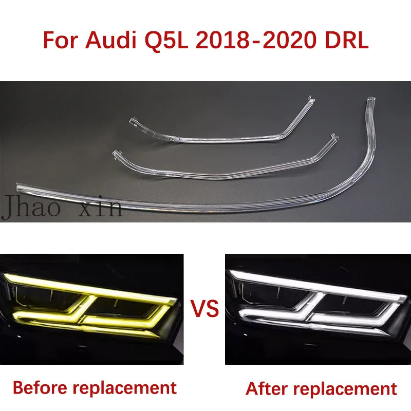 

Дневные ходовые огни белого света для Audi Q5L, световодная полоса DRL, 2018-2020, модуль балласта Angel Eye