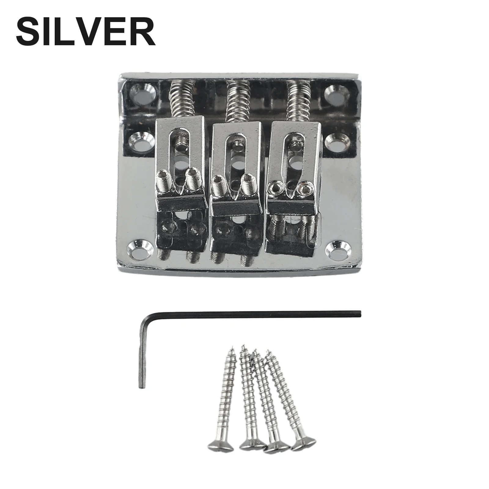 Professional 3String Electric Guitar Bridge For Cigars Box With Srews And Wrench Zinc Alloy E-Guitar Bridge Replacement Parts