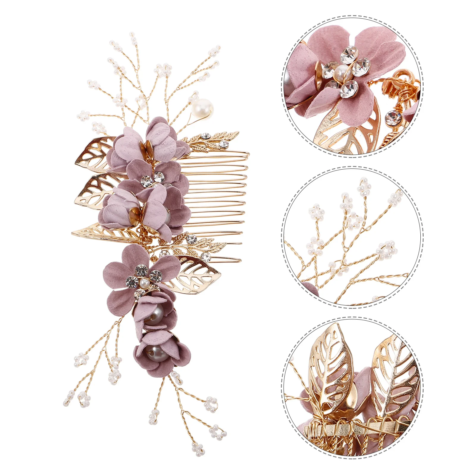 

Purple Bridal Comb Elegant Lightweight Wedding Accessories Brides Bridesmaids Floral Crystal Pins Rhinestone Barrettes Bride