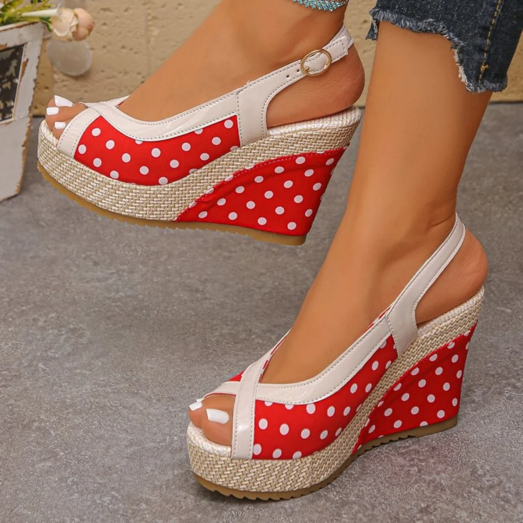 Women's Large Slope Heel Summer Sandals Thick Bottom Roman Style Comfortable Breathable Footwear