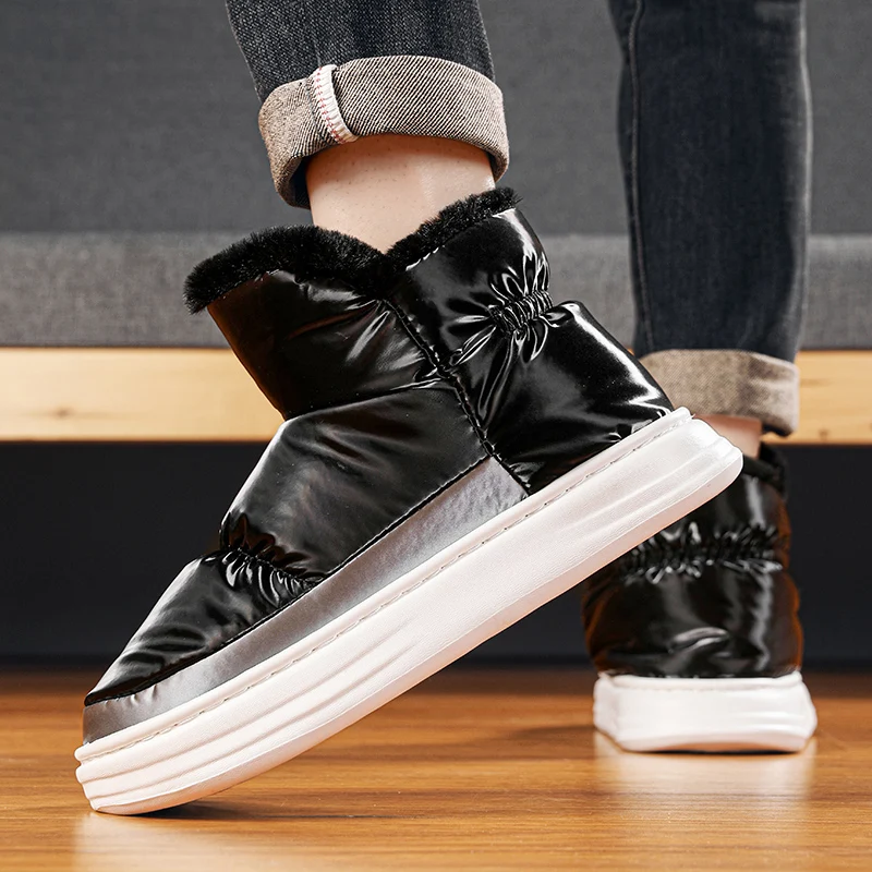 Minimal Trend Slip on Cold Season Boots Flexible Soft Inner Lining, Anti-Chafe Trendy Waterproof Anti-Slip Light Warm Layout