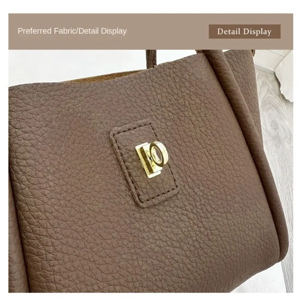 

Корейская шикарная кожаная сумка-ведро через плечо, высококачественная женская сумка для повседневного использования, люксовая сумка для работы и на каждый день