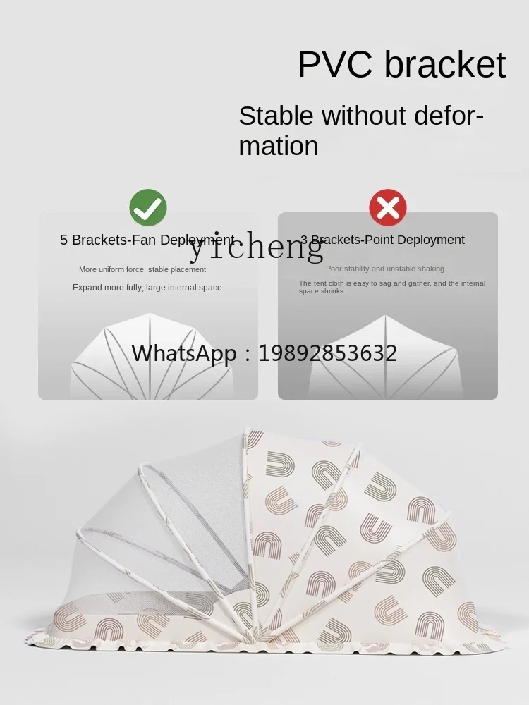 Crib Mosquito Net Complete-Type Universal Newborn Infant Drop-Resistant Anti-Mosquito Net Children Foldable