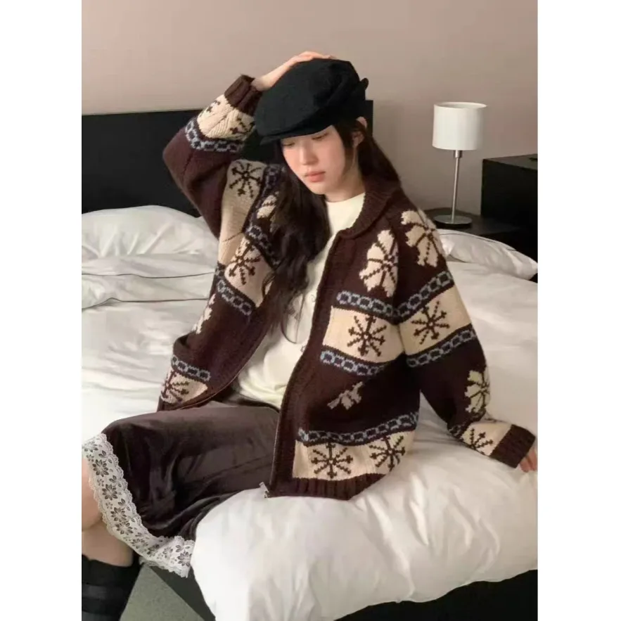 

Women's Knitted Sweater Jaet Loose Fit Casual Sle Autumn Winter Faion Outerwear Versatile Open Cardigan Korean Sle