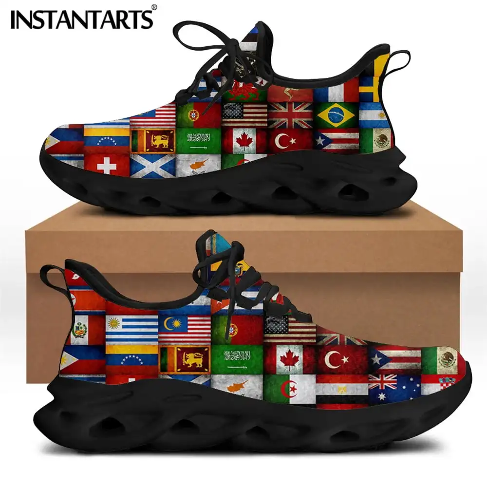 World Flags Designer Flats Sneakers Mens Womens Sports Running High Quality Sneaker Lace Up Mesh Footwear Tailor-made Shoes