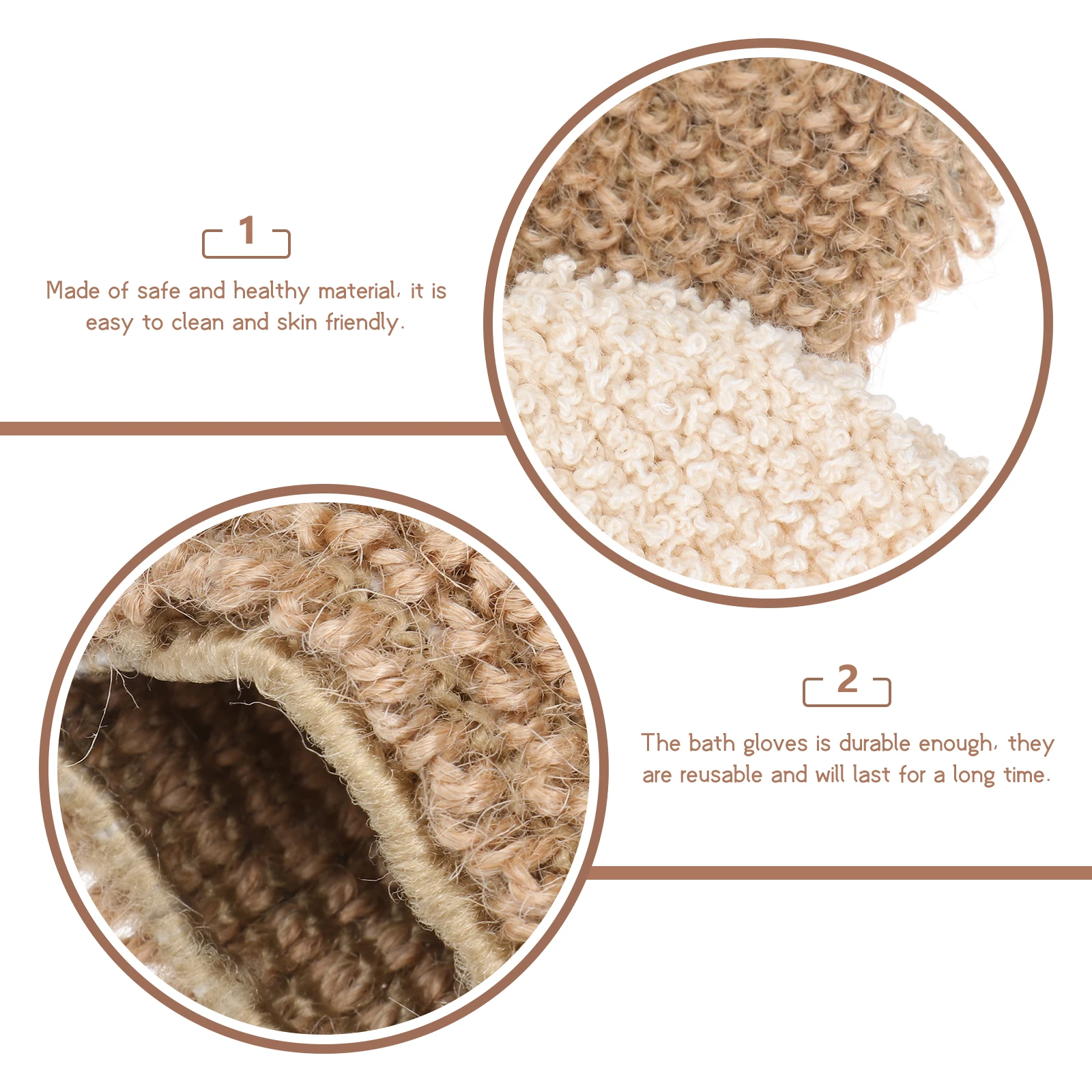 

2PCS Bath Jute Shower Towels Shower Towels Exfoliating Body Scrub Home Bathing Reusable Durability Skin Friendly
