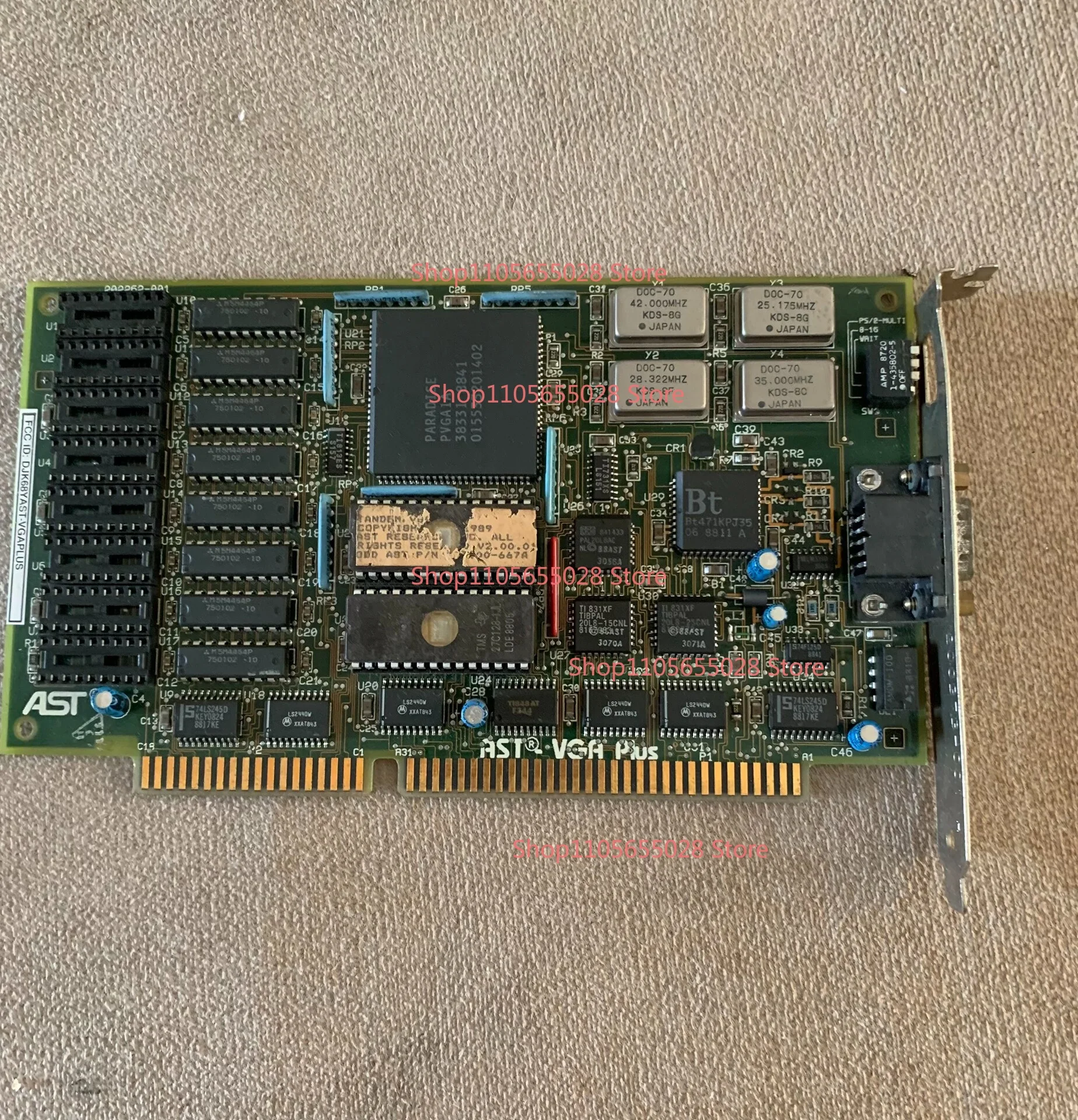 For American AST Research 1988 - 1990 ISA interface VGA graphics card, main control chip Paradise