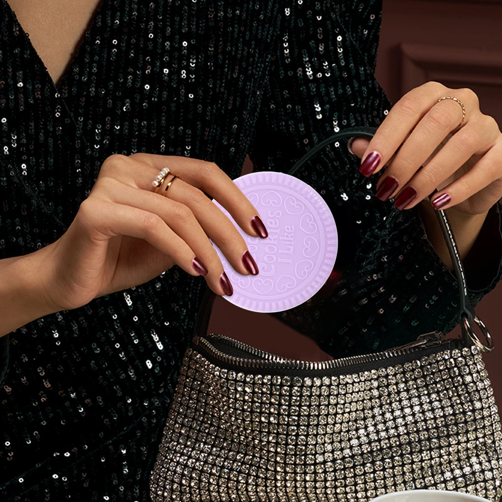 Mini-Kamm-Set für Schokolade, Kekse, tragbar, reisefreundlich, Make-up-Zubehör, kompakter Make-up-Spiegel, tragbar