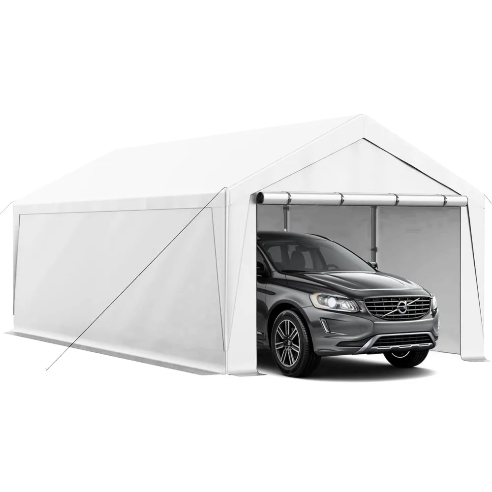 

10x20 ft Heavy Duty Carport, Carports Garage with Removable Sidewalls and Reinforced Structure, Outdoor Car Canopy, Customized