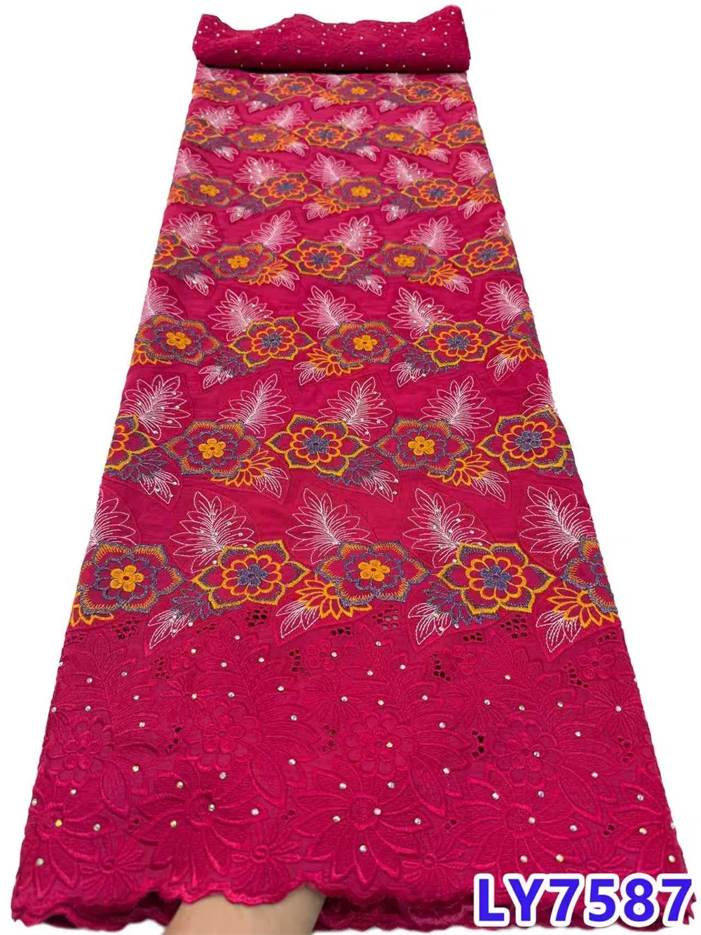 

New Design 100%Cotton African Lace Fabric 2026 High Quality Dry Lace Embroidery Nigeria Swiss Voile Lace In Switzerland 5 Yards