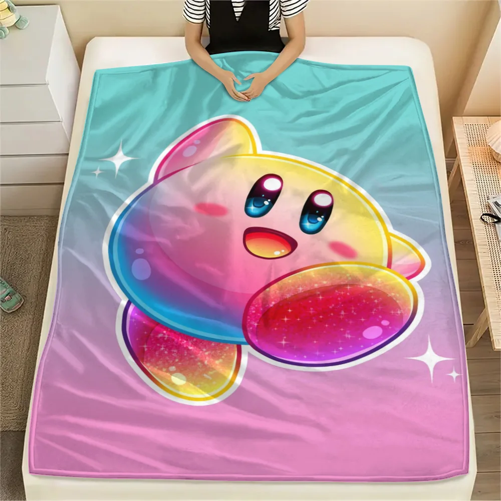Kirby Universal Furniture Flannel Blanket, Warm Printed Cover for Bed, Sofa, Chair, Journey and Picnic.-TING