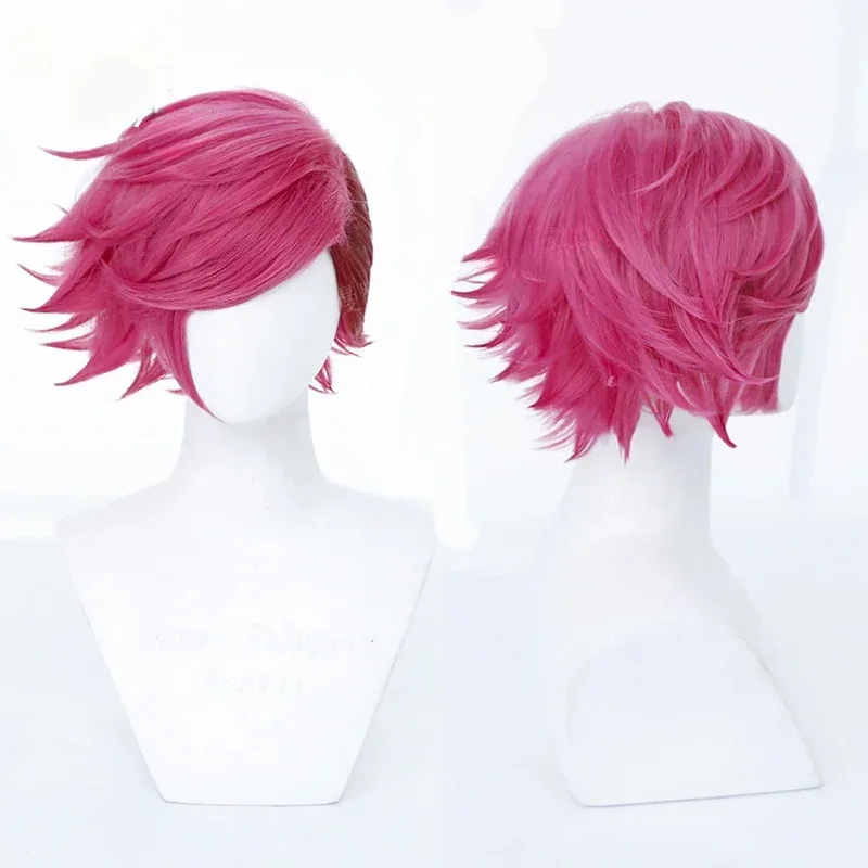 

Game LOL Arcane Vi Cosplay Wig VI Deep Short Heat Resistant Synthetic Hair Role Play Anime Wigs + Wig Cap