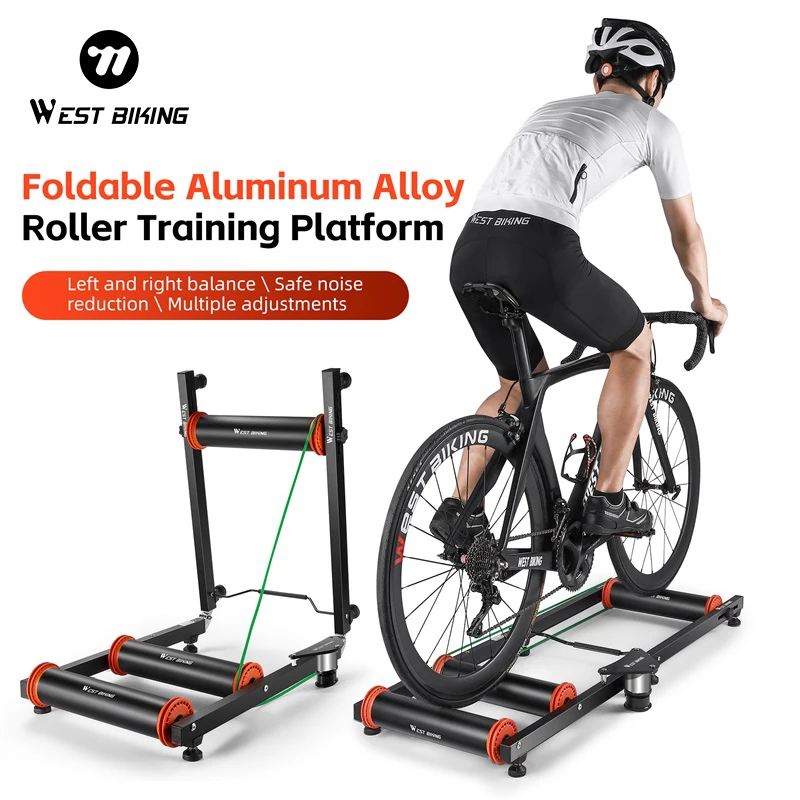 WEST BIKING Bike Rollers Trainers Foldable Cycling Training Fitness Bicycle Trainer Indoor Home Exercise Stand Bike Accessories