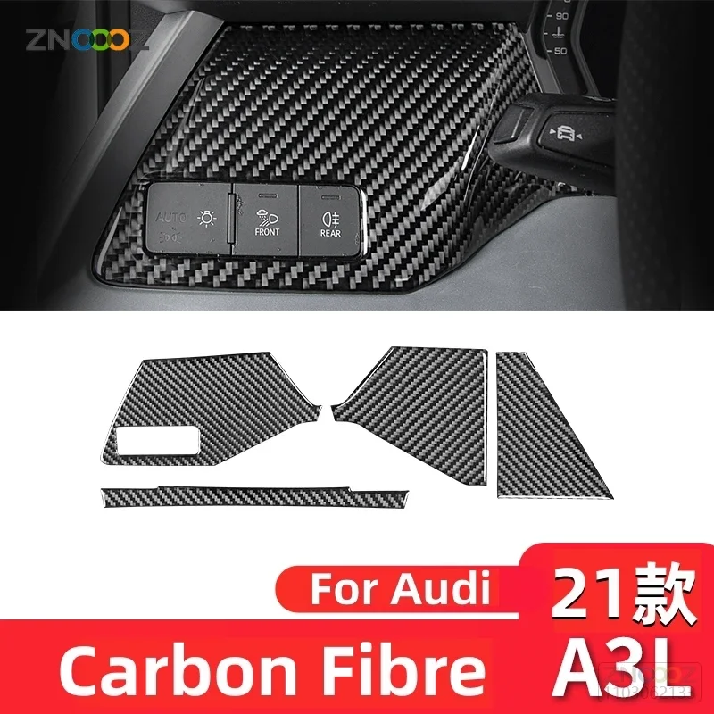

For Audi A3L 2021-2023 Car Styling Accessories Carbon Fiber Central Control Instrument Panel Decorative Strip Sticker Cover