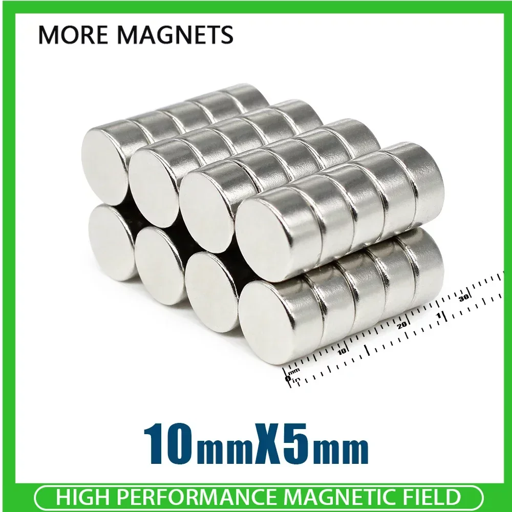 20/50/100PCS 10x5mm Small Round Neodymium Magnet N35 Super Strong Fridge Magnets Disc 10*5mm Magnetic Sheet Fishing Magnet