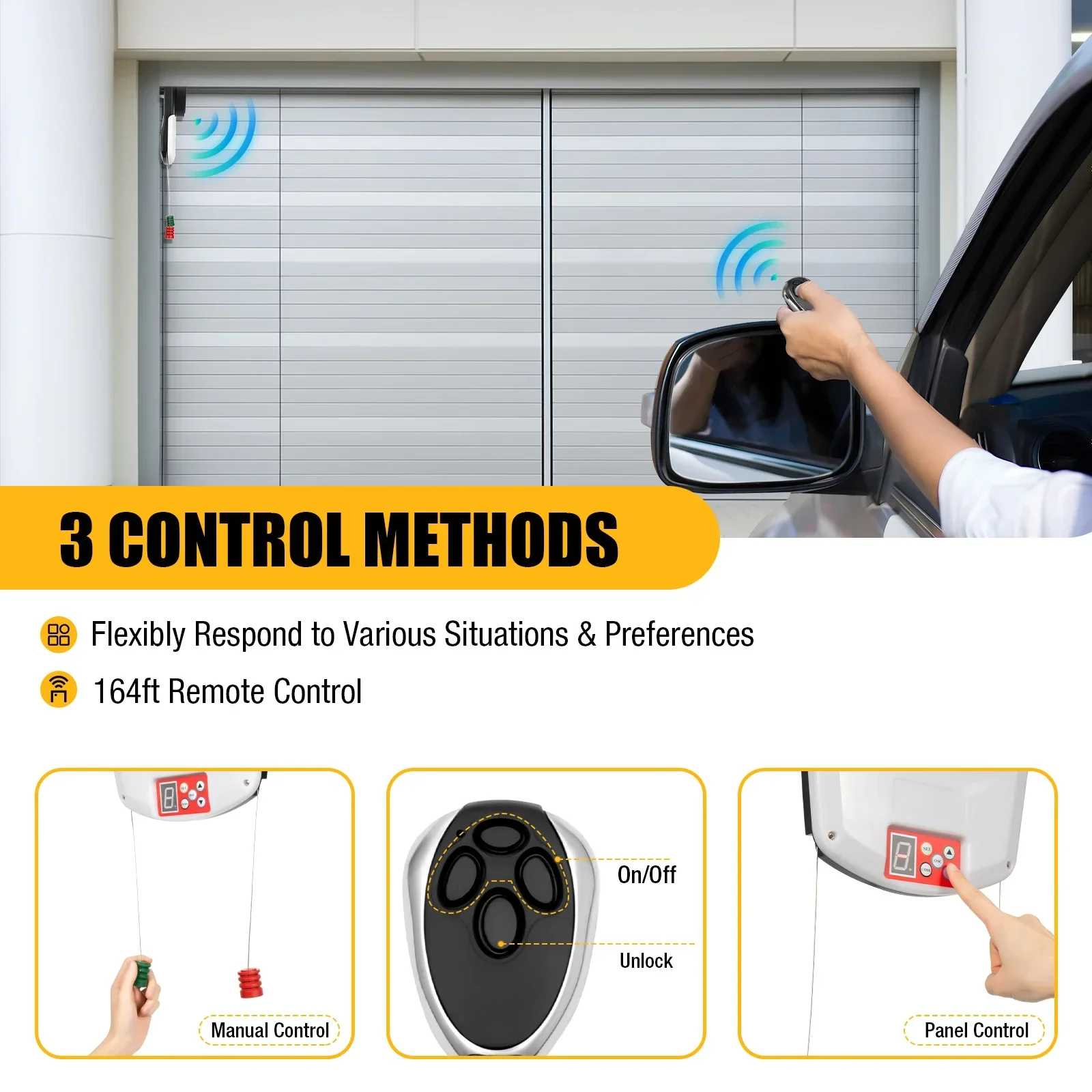 

Automatic Garage Roller Door Opener 24V DC Permanent Magnet Motor + 2 Remotes, Garage Door Roll Up Door Opener Kit