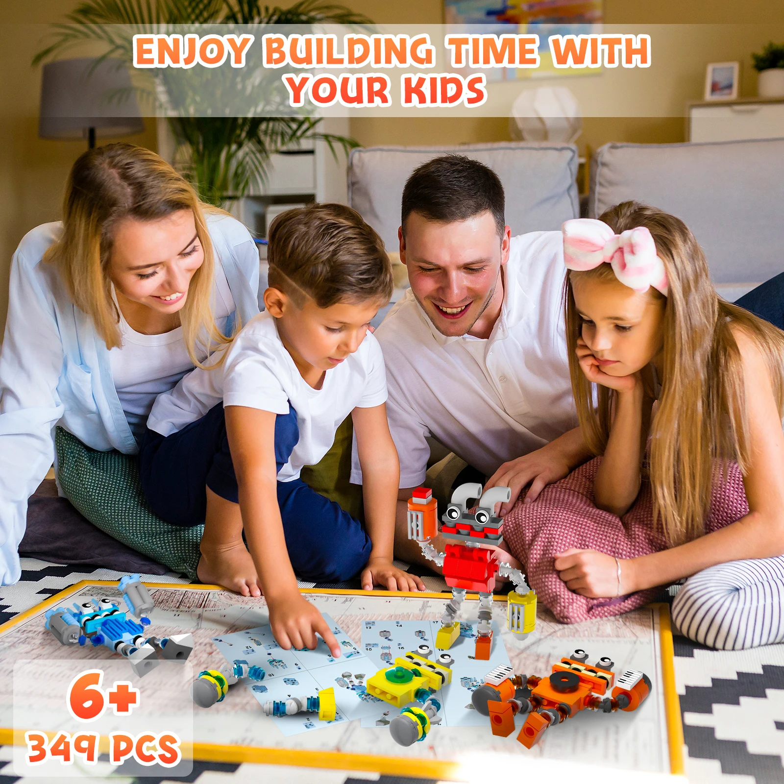 مجموعة بناء وحوش الموسيقى الجديدة من My Sing، 4 في 1 لعبة Wubbox Music هدية لشخصية الحركة لمحبي الأولاد والبنات البالغين، 349 قطعة