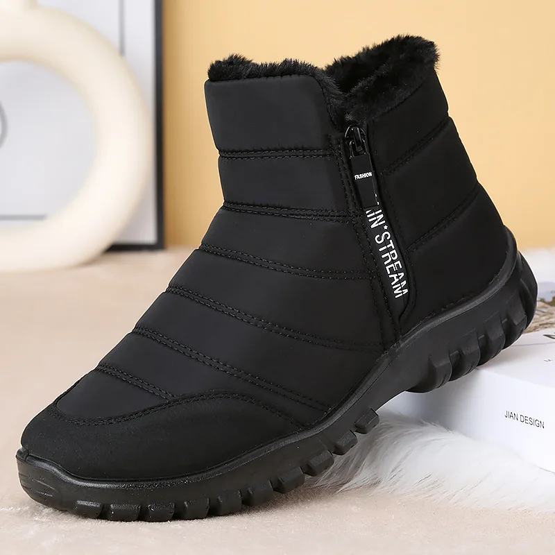 Bottes de neige imperméables antidérapantes pour hommes, chaussures décontractées, chaudes, en fourrure, grandes tailles, chaussures de couple, chaussures homme