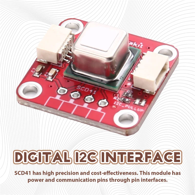 O módulo sensor de gás M18K-SCD41 detecta temperatura e umidade do dióxido de carbono CO2 em um sensor I2C
