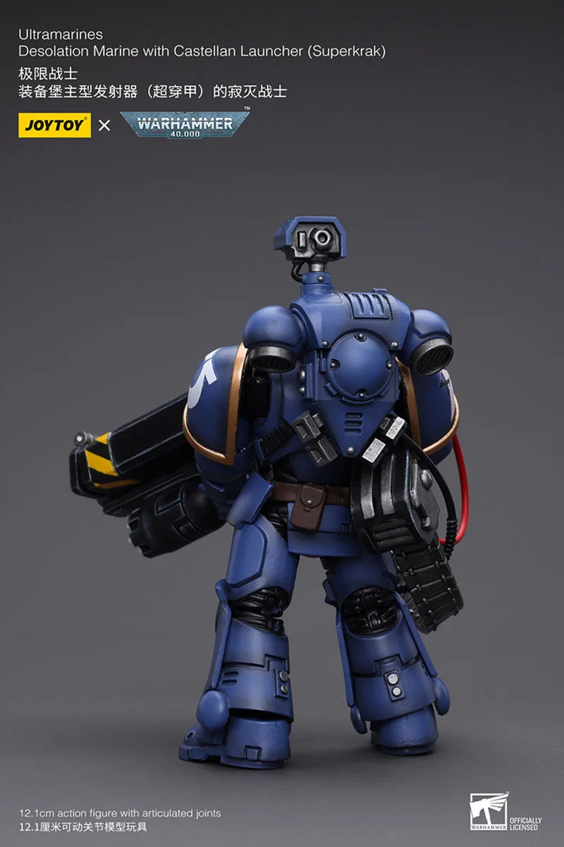 JOYTOY Warhammer 40K 1/18 Ultramarines Desolagem Marinha com Castellan Launcher Action Figure Brinquedo Modelo de Soldado Militar