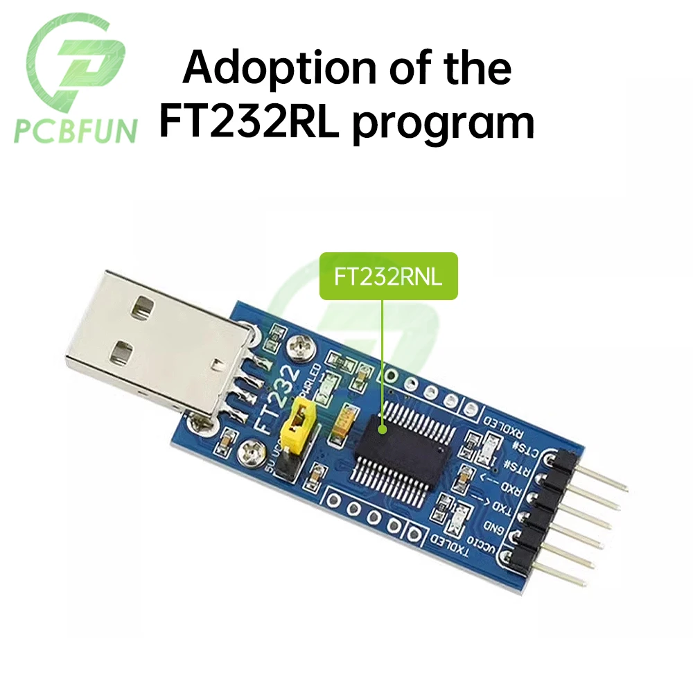 Seriële adaptermodule FT232RL FT232 FTDI USB 3,3 V 5,5 V naar TTL voor Arduino FT232 USB NAAR TTL 232 Micro USB/Mini/Type-C/Type-A USB