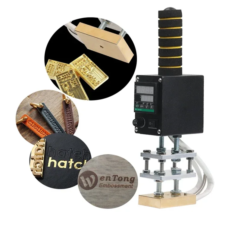 Handheld Hot Stamping Machine for Leather Paper Wood Custom Bronzing Logo Food Foil Stamp Printer 200-500W High Power