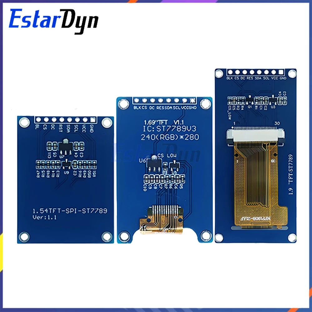 1.54 1.69 1.9 Inch IPS TFT Display HD Screen SPI ST7789 for Raspberry Pi ESP32 DIY Projects