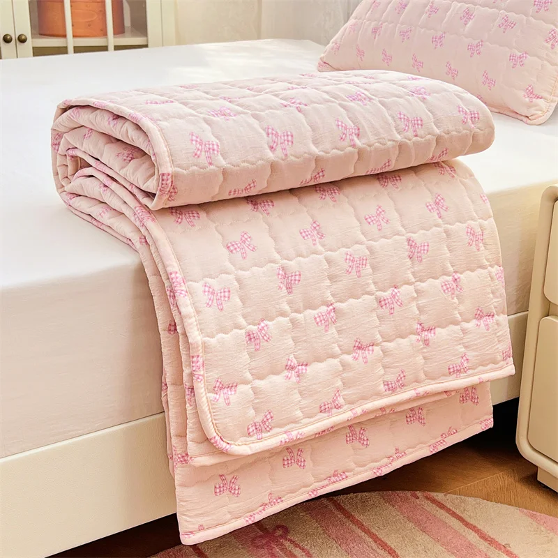 Queen Size Mattress Topper Thicken Bed Linen Printed Mattresses Floor Adults Kids Bed Pad 매트리스 토퍼 (Pillowcase Need Order)