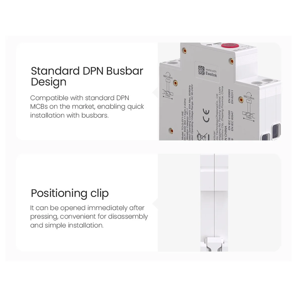 N18R  1P+N 63A 110V 220V WIFI Smart Switch Energy Meter KWh Metering Circuit Breaker Timer Relay Smart Home Protection,A