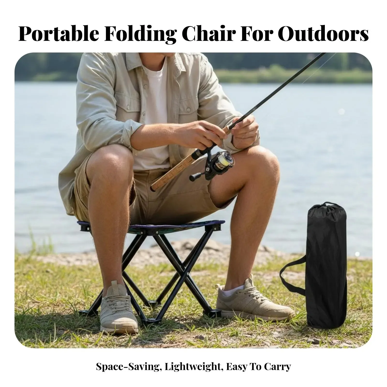

1PC Portable Fshing Stool Beach Chair Camping Picnic Chair Sketch chair outdoor Collapsible Stool Fishing Bench With storage bag