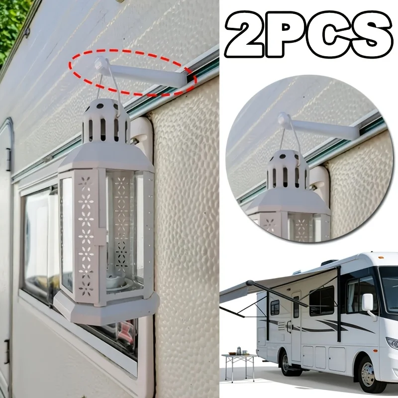 2pcs Caravan Keder Track Hooks | 12cm/4.72in Long Hooks for Window Above Keder Track,Support for Lamps or Lanterns,Made of ABS