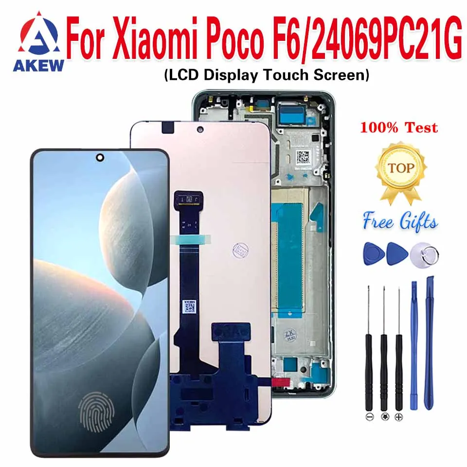 akew-amoled-シャオ-mi-ポコ-f6-24069pc21g-液晶ディスプレイ新ポコ-f6-タッチスクリーンデジタイザアセンブリ交換部品