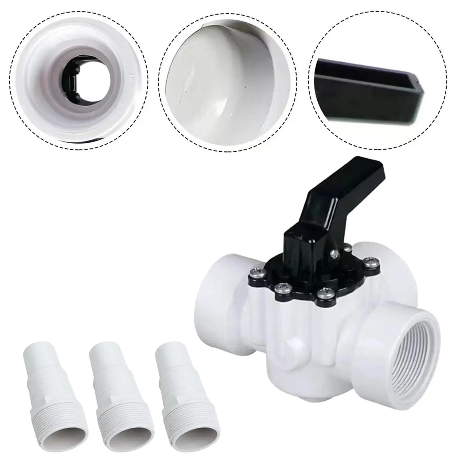 

3 Way Diverter Valve, 1.5" Pool Diverter Valve Replacement Pool Hoses Connection Positive Seal for Pools and Spas