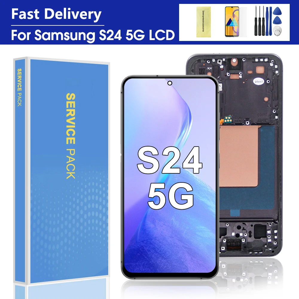 for-samsung-s24-5g-lcd-screen-digitizer-assembly-replacement-with-frame-for-sm-s921b-ds-display-part-for-sm-s921b