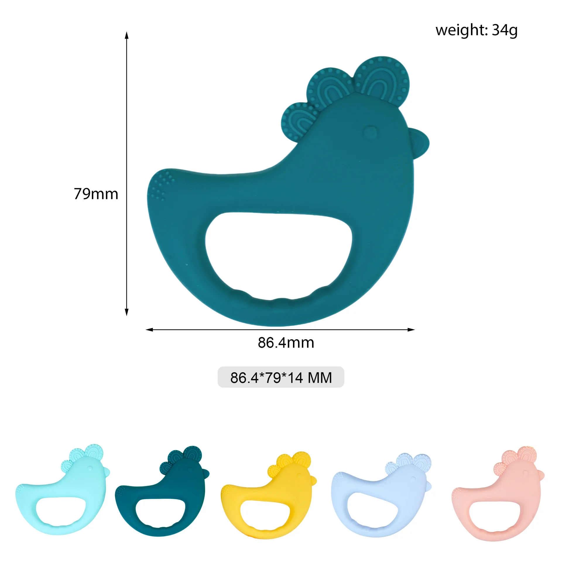 Massaggiagengive in silicone a forma di pulcino per neonati 3-6 mesi, per l'apprendimento della presa, per dentizione e sollievo dal dolore, ideale per alimenti e per calmare il morso dei bambini.