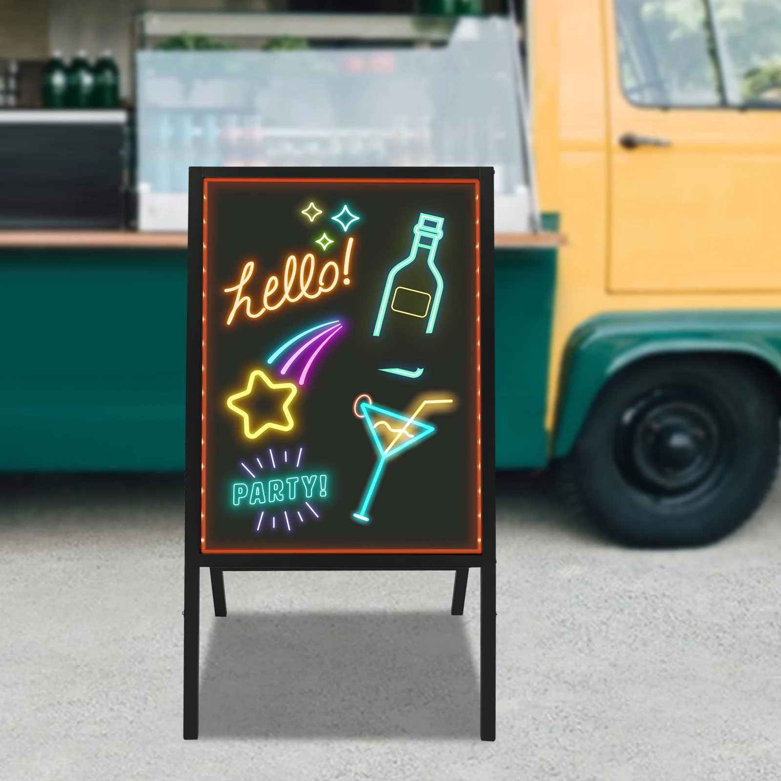 لوحة كتابة رسائل LED تعمل بالطاقة/الطاقة، لوحة تسجيل قائمة قائمة سوداء لزينة الحفلات، لوحات القائمة