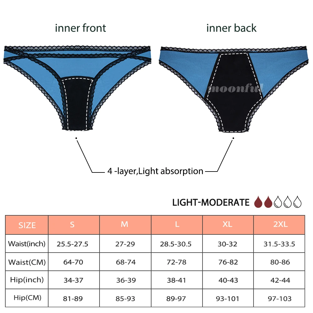 2PC/3PCS Bikini Menstrual Women Lace Menstruation Underwear Leak Proof Period Panties Reusable Cotton Menstrual Cycle Underpants