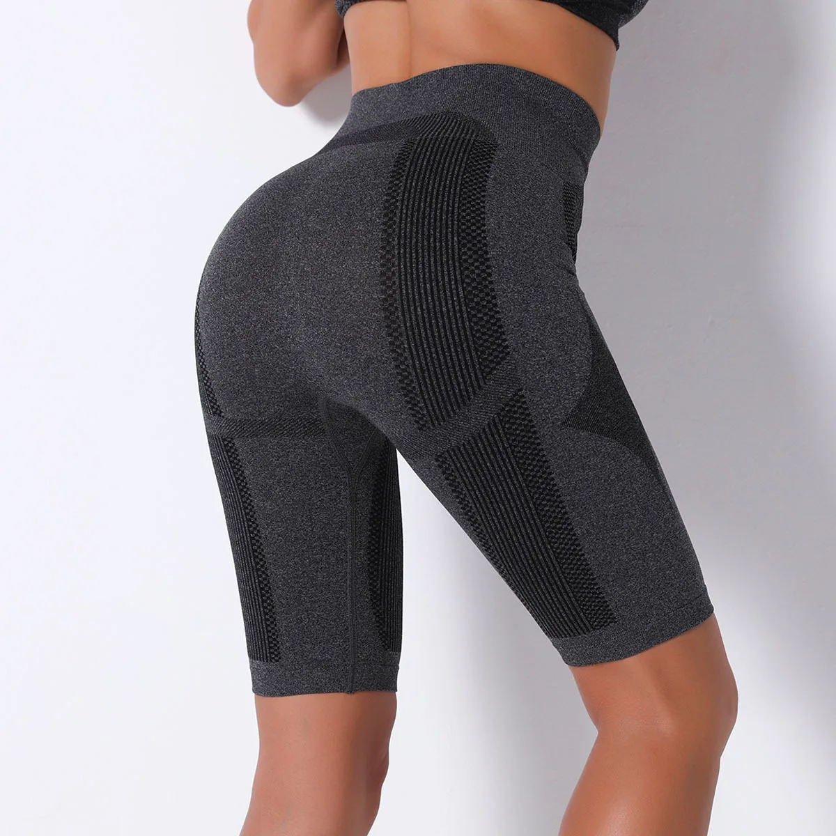 

Women Seamless Knited Sport Short Elastic Slim Tights High Waist Butt Liftting Gym Trainning Yoga Cycling Jogging Fitness Shorts