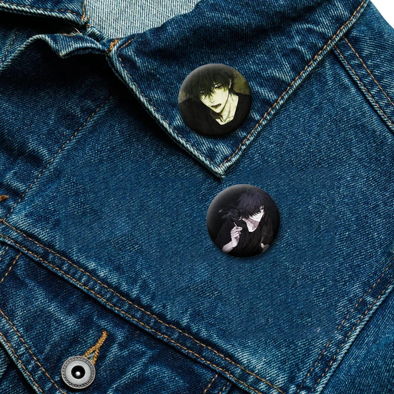 58mm Cool Boy Game Slow Damage Button Pins Towa Rei Izumi Creative Brooches Handmade Badge for Bag Clothes Decor Jewelry Gifts