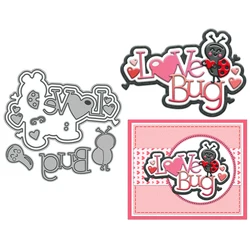 MangoCraft Cute Love Bug Cutting Dies Valentine's Day DIY Scrapbooking Supplies Metal Dies Knife Mold For Cards Albums Decor
