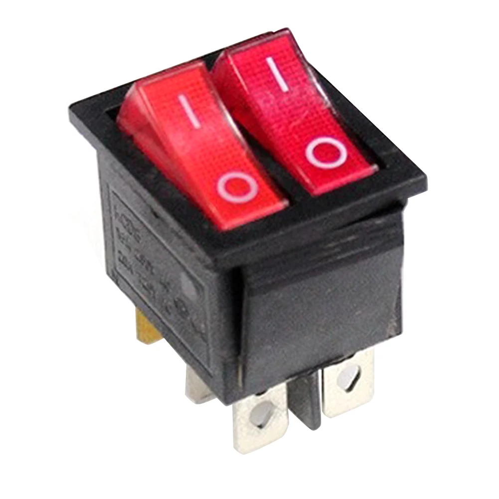 

Двойной кулисный переключатель для лодки, 6-контактный DPDT, 2 положения с красным светом для автомобильных морских и промышленных применений