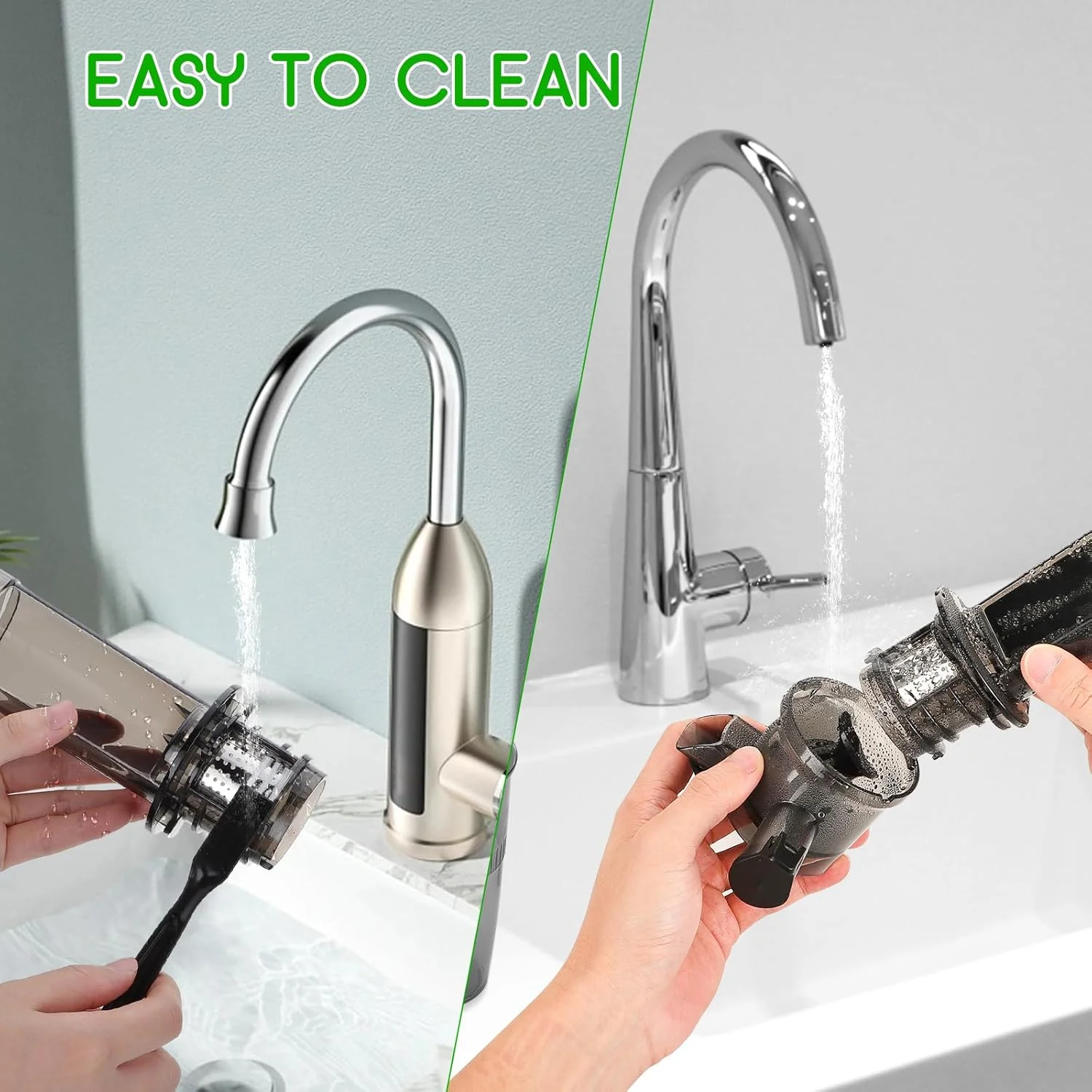 SOVIDER Mini exprimidor compacto de prensa en frío: fácil de limpiar y portátil, exprimidor de masticación lenta con función inversa y vasos con cepillo